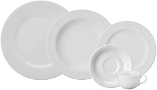 Serviço de Jantar e Café 30 Peças em Porcelana, Modelo Voyage, Branco, Porcelana Schmidt