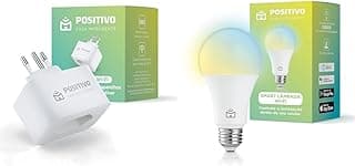 Smart Plug Wi-Fi 10A/1000W- NBR, Positivo Casa Inteligente, ligue ou desligue seus eletrodomésticos através do celular, Compatível com Alexa + Lâmpada Positivo 9W