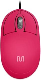 Mouse Com Fio Classic Conexão USB 1200dpi Cabo de 120cm 3 Botões Rosa - MO304