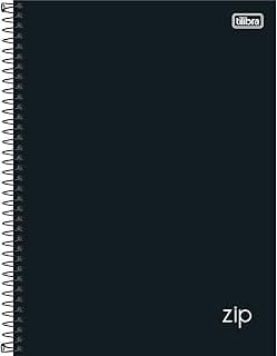 Tilibra 305421 Universitário 10 Matérias Zip - Caderno Espiral, Capa Dura, 160 Folhas, Preto