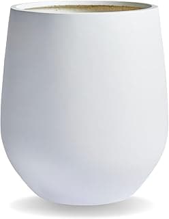 Corso Vaso grande premium de fibra de 53 cm A x 48 cm P, (branco), abertura de vaso de 38 cm, vasos de drenagem redondos cônicos, grandes plantadores modernos para varanda para uso interno e