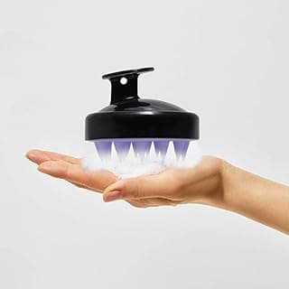 Generic Escova massageadora de couro cabeludo, massageador manual do couro cabeludo com cerdas de silicone macias para crescimento do cabelo, técnica de bola de massagem