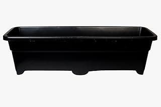 12 Jardineiras floreira plasticas resistentes de 60 cm cor Preto para jardim horta temperos