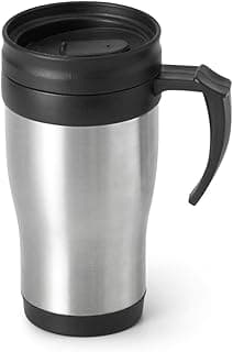 Caneca Termica Cerveja Cafe Copo Termico Com Tampa Com Alça Inox Parede Dupla 400ml (Liso)