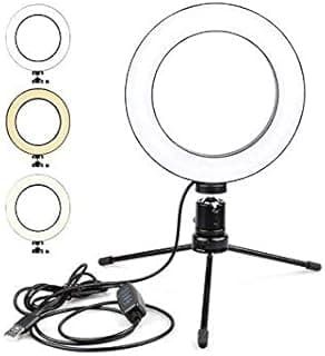 Jheppbay Ring Light Iluminador 16cm Com Tripé USB 3500k 5500k