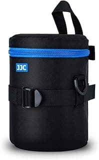 JJC Bolsa de lente de câmera para Canon EF 50 mm f1.2 EF 24-70 mm EF 70-300 mm Tamron SP 70-300 mm e mais, bolsa protetora para lente de poliéster com zíper com tamanho interior 9,98 x 16,5 cm