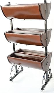 Horta Vertical 6 Jardineiras Marrom Suporte Plantas com Roda