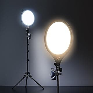 Anel de luz de 35,5 cm com suporte de tripé e suporte de telefone, kit de iluminação profissional de estúdio com visor LCD para fotografia de iPhone, gravação de vídeo, YouTube, TikTok Live Streaming