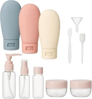 Kit 11 itens de Viagem Frascos Recarregaveis Para Shampoo Condicionador Sabonete Creme Alcool em Gel Maquiagem e Cosmeticos em Geral Cores Variadas – Aprovado para Avião