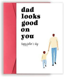 Cartão de dia dos pais perfeito para o novo pai, presente engraçado do primeiro dia dos pais para o novo pai, presente doce do dia dos pais da esposa - pai fica bem em você