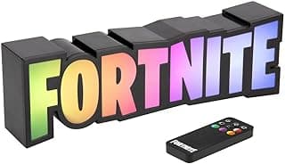 Luz de logotipo Fortnite RGB que muda de cor, lâmpada de jogos oficialmente licenciada com controle remoto, tela na parede ou mesa, decoração de casa alimentada por USB para jogadores | Paladone