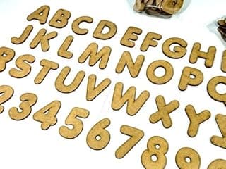 6 Alfabetos e Números Mdf Madeira 5cm 216 Letras e Número - Mega Impress