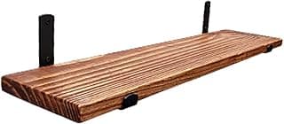 Prateleira Industrial Mão Francesa Parede Madeira Pinus 60cm COR:IPE