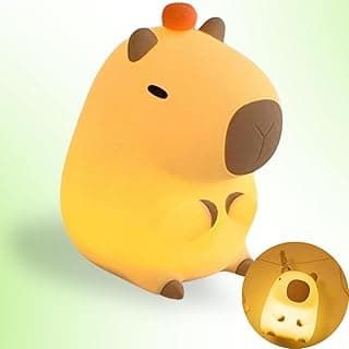 Luminária LED Infantil Capivara, RGB ao Toque, Silicone Macio, Luz Noturna Decorativa 2700K, Bateria 1200 mAh, Desligamento Automático 20 min