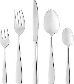 WOLFF Faqueiro de Aço Inox Pisa 30 Peças - Mesa Posta - Itens Para Casa - Utensílios de Cozinha - Enxoval - Casamento - Decoração