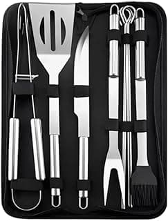 Conjunto Churrasco 9 Peças em Aço Inox com Estojo – Utensílios Profissionais para Churrasqueiros