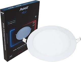 Painel Plafon Inteligente LED Smart Wi-Fi compatível com Alexa, linha NEO, 24W, Embutir, Redondo, Luz branca e amarela (2700K-6500K), Bivolt, Avant