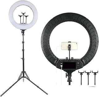 Iluminador LED 18 Polegadas 46CM Ring Light 45W C/Tripe 1,80m + 3 Suporte