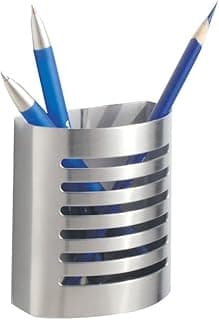 iDesign Suporte magnético moderno para caneta e lápis, organizador de utensílios de metal para cozinha, armário, casa ou escritório, 8,2 cm x 4,4 cm x 9 cm, aço inoxidável escovado