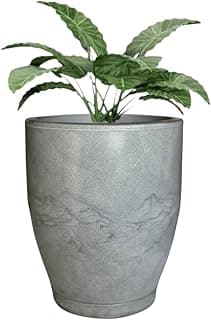 Vaso Redondo Polietileno Planta Cone Bojo Marmorizado Jardim (Grafite)
