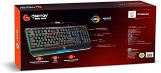 Geonav Teclado Gamer Semi-mecânico Spectral Light GOOD GAME, 107 teclas, 11 Efeitos RGB, Teclas anti-ghosting, ABNT2, Cabo 1,8mt USB, Preto, G3TC01BK, Preto