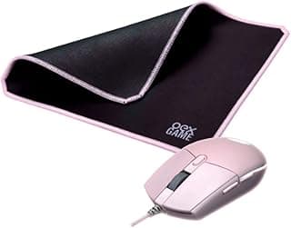 Kit Gamer Mouse E Mousepad Oex Mc104 Arya Led Preto E Rosa