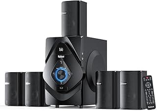 Sistema de Som Bobtot 5.1 Home Theater Preto, Potência de Pico de 800W, Amplificador Classe AB, Som Imersivo e Alta Fidelidade para Cinema em Casa