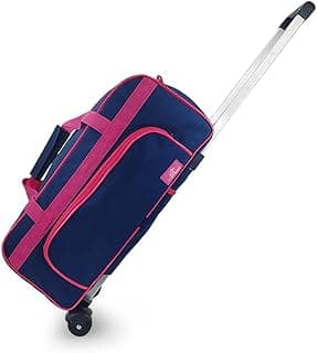 Bolsa mala bagagem mão bordo média viagem com rodinha (Azul escuro/PINK)