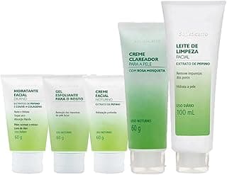 Kit Skin Care Completo Esfoliante Clareador Noturno e Diurno