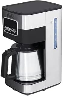BLACK+DECKER Cafeteira Elétrica 220 V Inox, Filtro Permanente e Lavável, Capacidade 1,5 L, Ate 38 Cafézinhos, Painel Digital, Modelo CM350G-B2
