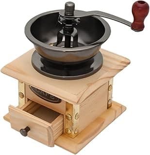 Mimo Style Moedor de Café Manual Retrô Cor Clara 19cm, Totalmente Ajustável Para Definir Aspereza de Moagem Perfeita. Manivela Removível e Mais Silencioso. Capacidade de 54g de Café