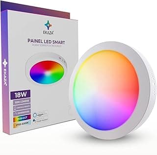 EKAZA Painel de LED Inteligente de Sobrepor Redondo, 24W, RGB+CCT + Dimerizável, Wi-Fi e Bluetooth, compatível com Google Assistente e Alexa - EKHM-T2024SR