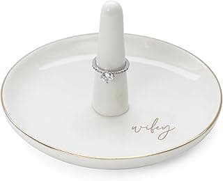 HOME SMILE Suporte de anel para esposa, presentes de noiva para casamento, chá de panela, despedida de solteira, noivado, lua de mel - presente de aniversário de dia dos namorados do marido noivo