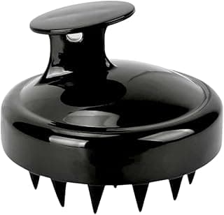Tertúlia Escova Massageadora Couro Cabeludo - Massageador Capilar Silicone Macio Para Higienizar e Combater a Caspa (Preto)