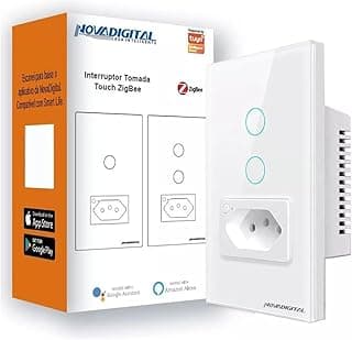 Interruptor Inteligente de 2 Botões e 1 Tomada Zigbee Tuya Smart Life 16a