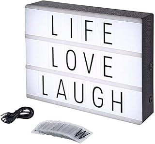 Fábrica Geek Luminária Letreiro de Cinema - Luminária de Luz Box - Plástico - Preto