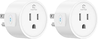 EIGHTREE Smart Plug, Smart Plugs Que Funcionam com Alexa e Google Home, Compatível com Smartthings, Tomada Inteligente com Controle Remoto Wi-Fi e Função de Temporizador, Wi-Fi de (Pacote Com 2 Unidad