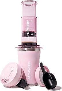 AeroPress Go Plus, kit de cafeteira portátil pequena, viagem, acampamento e escritório, prensa francesa tudo-em-um, cafeteira manual estilo despeje e expresso, fermentação manual de 2 minutos para