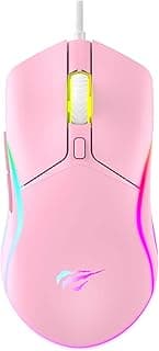 Mouse Gamer Havit MS1029 Pink RGB Programável, 7 Botões, 800-1600-2400-3200-4000-4800 DPI, USB