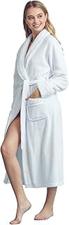 Roupão de banho feminino de lã confortável – Roupão macio de pelúcia para mulheres