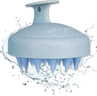 Bella Jade Escova massageadora de couro cabeludo e cabeça para crescimento do cabelo, caspa e couro cabeludo seco (azul)