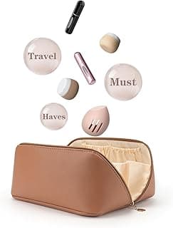 O kit de viagem inclui bolsa de maquiagem de viagem e recipientes de tamanho de viagem para artigos de higiene pessoal (frascos de creme de viagem, mini perfume recarregável, suporte de esponja