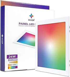 EKAZA Painel de LED Inteligente de Embutir Quadrado, 24W, RGB+CCT + Dimerizável, Wi-Fi e Bluetooth, compatível com Google Assistente e Alexa - EKHM-T2024EQ