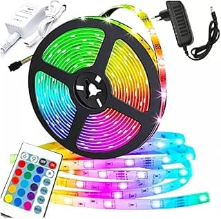 Fita Led RGB 5050 Colorida 5 Metros 16 Cores Com Fonte e Controle TAMO
