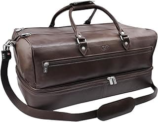 Mala de Viagem LOUVRE em Couro Galvani (Café)