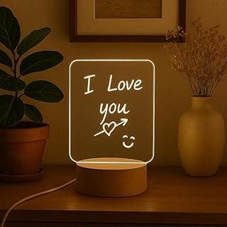 Luminária De Mesa com Lousa 3D e LED Lembretes e Decoração