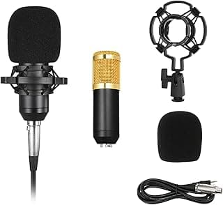 Docooler BM800 Microfone Condensador, Cabo de Áudio de 3.5mm, Microfone de Esponja