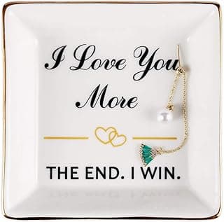 Melhores para esposa, esposa de marido, feliz aniversário - presente para esposa dos namorados, dia das mães, para esposa para ela, suporte de anel, bandeja de joias para buzina, I Love You More