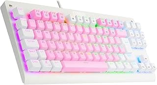 TECLADO MECANICO GAMER DARK AVENGER RAINBOW ROSA COM BRANCO SWITCH MARROM ABNT2
