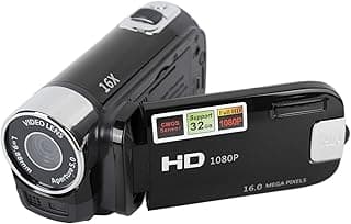 Câmera 4K 48MP DV 2.7in TFT Com Tela Rotativa Câmera Com Zoom Digital 16x Com Cabo USB para Gravação de Eventos de Viagem (Preto)